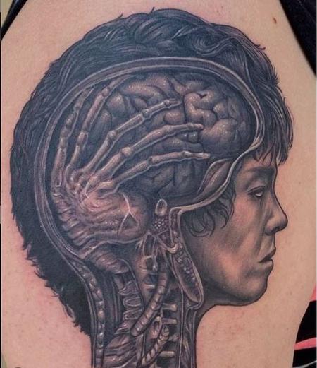 Tattoos - Ryan Cumberledge Alien Brain - 140167